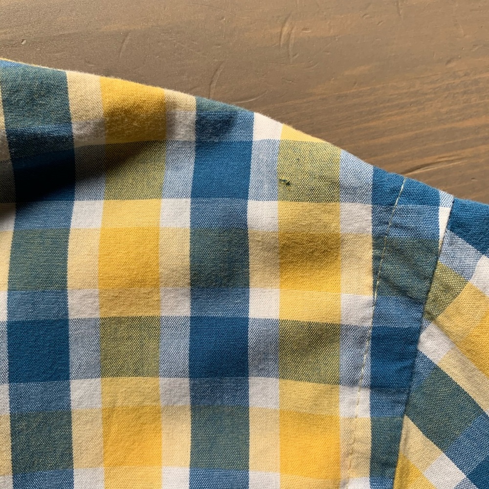 Izod Saltwater Blue & Yellow Plaid Button Down - Picture 6 of 6